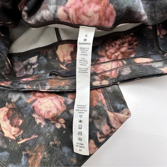 HTF Lululemon Fast and Free High-Rise Tight 25” Floral Dark Forest Size 6 (EUC) - Picture 7 of 16